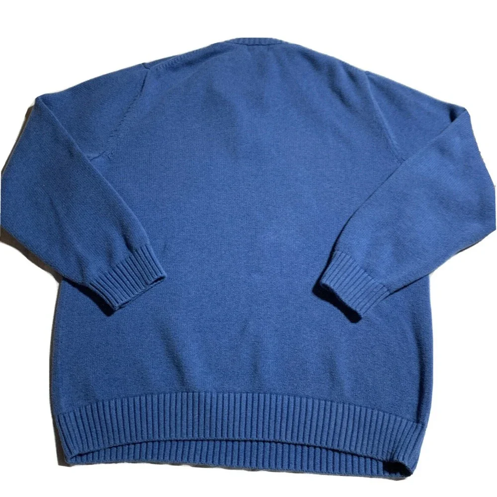 LL Bean Sweater Blue Quarter Zip Size XL Tall Cotton Men’s Pullover Long Sleeve
